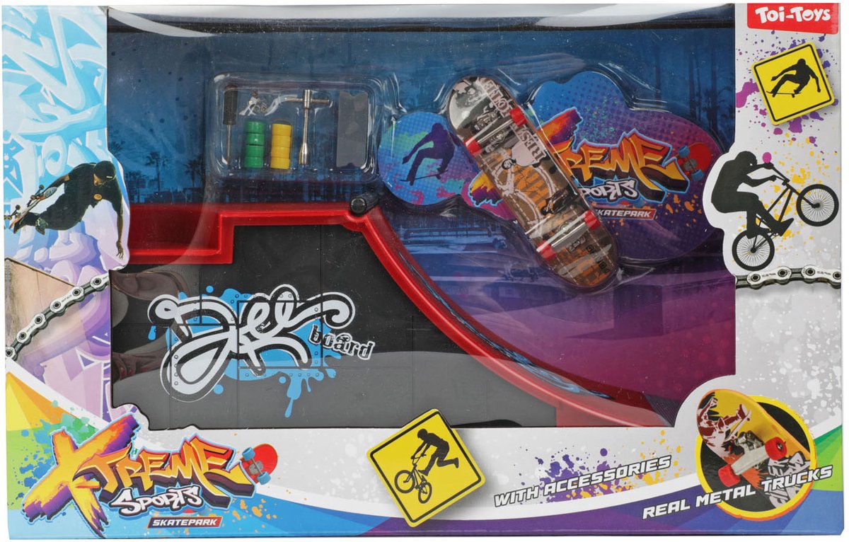 Toi-toys skateboard à doigt ou vélo BMX avec piste de skate