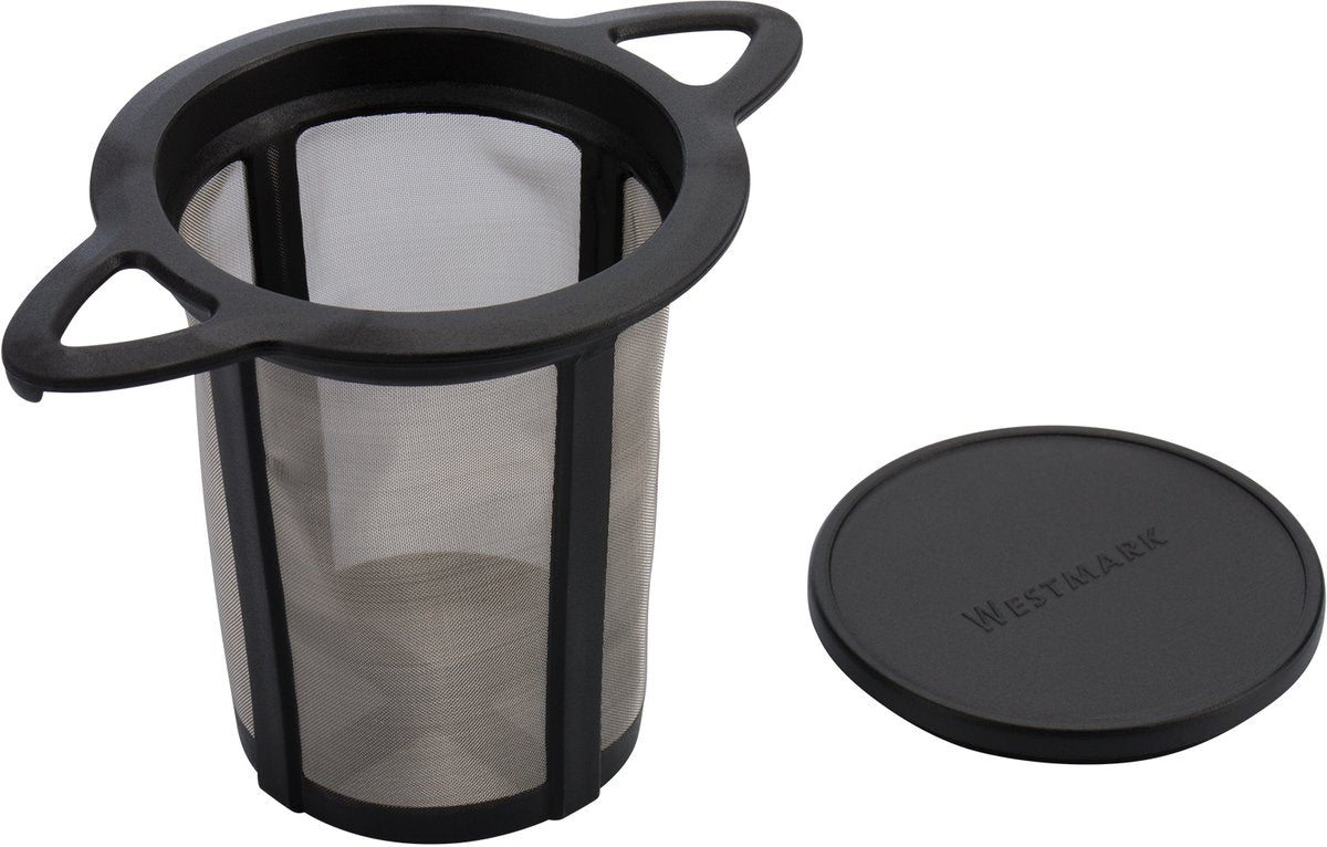 Filtre à thé réutilisable Westmark, avec couvercle, égouttoir, teatime, plastique et acier inoxydable, 11 x 7,2 cm, 15752260