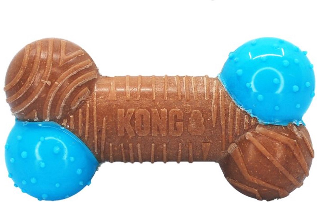 Os de bambou Kong corestrength | jouet fort pour chien marron bleu