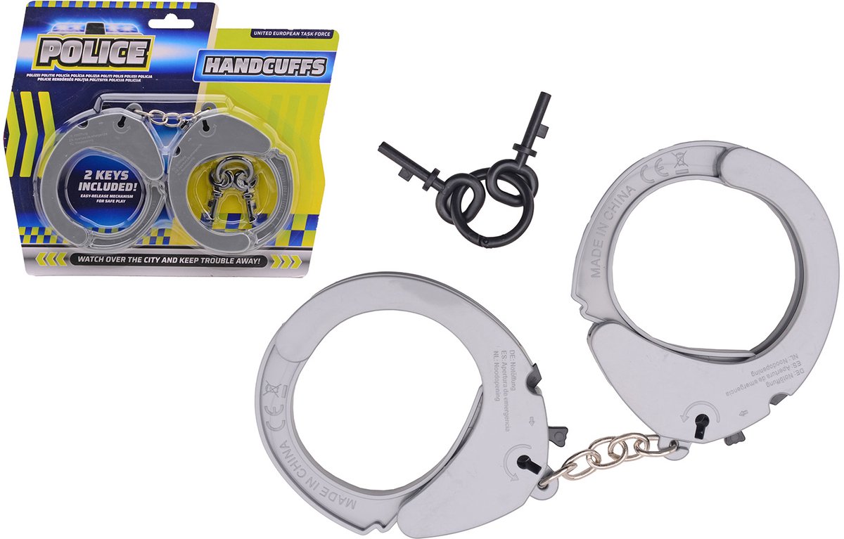 Menottes en plastique jouet Johntoy avec clé pour enfants - police