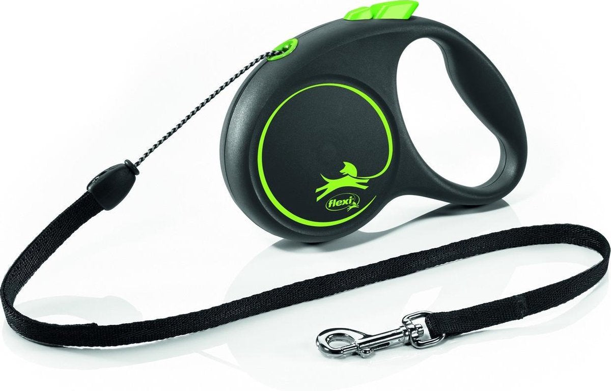 Ligne rétractable Flexi cordon design noir vert