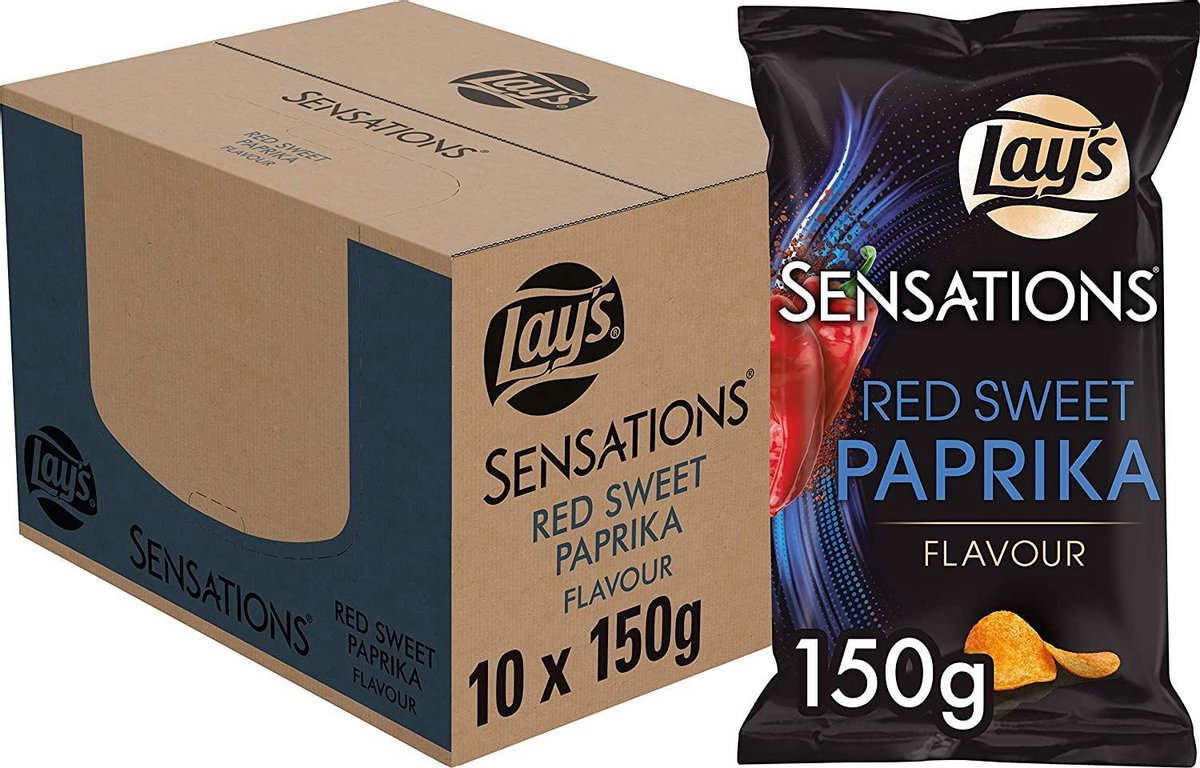 Lay's sensations paprika doux rouge - chips - 10 x 150 grammes