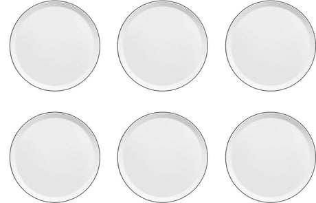 Médard de noblat - yaka noir - assiette plate 27 cm - 6 pièces - porcelaine