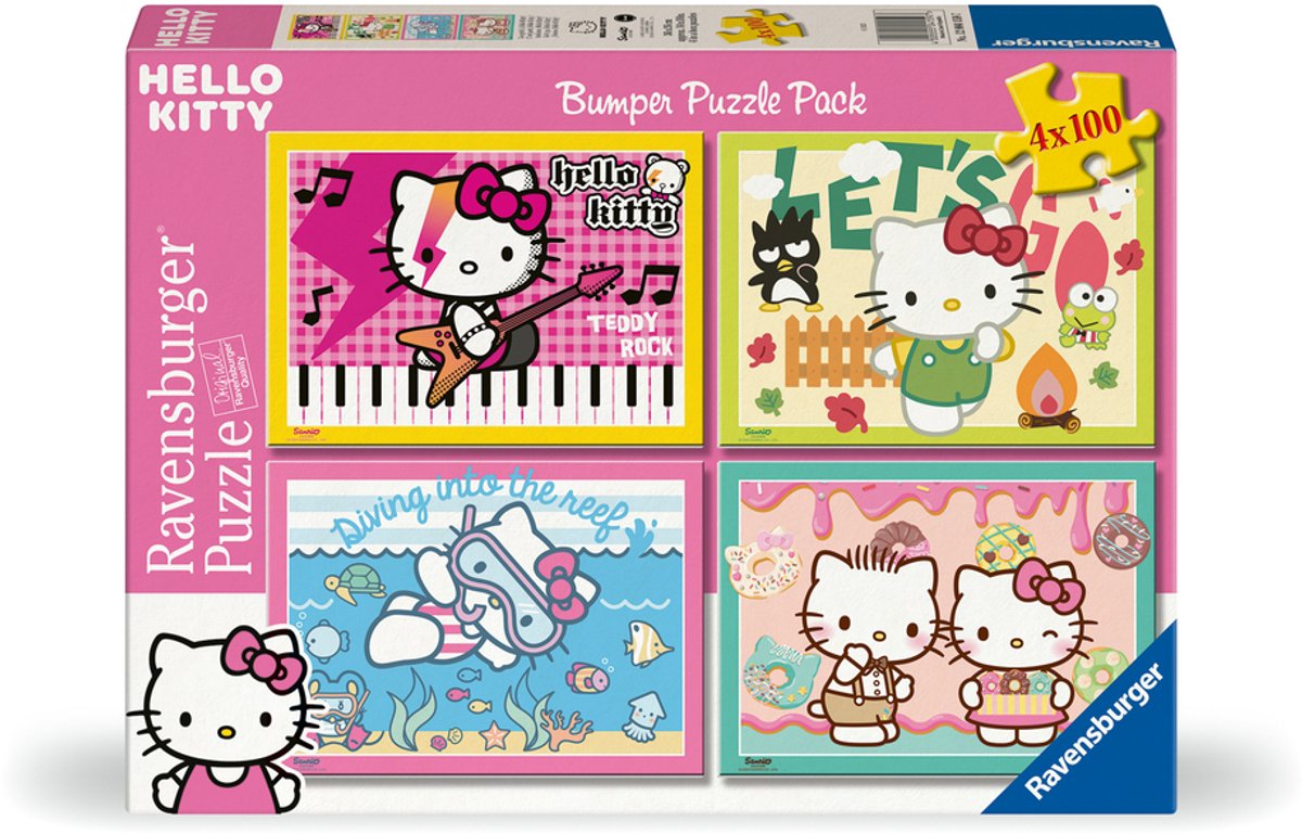 Puzzle Bonjour Kitty 4 en 1 100 pièces | 2 pièces