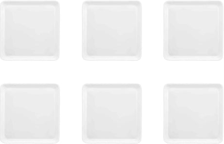 Médard de noblat - yaka blanc - assiette plate carrée 25,5x25,5 cm - 6 pièces - porcelaine