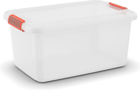 Kis k boîte de rangement à loquet l avec couvercle 43 l transparent