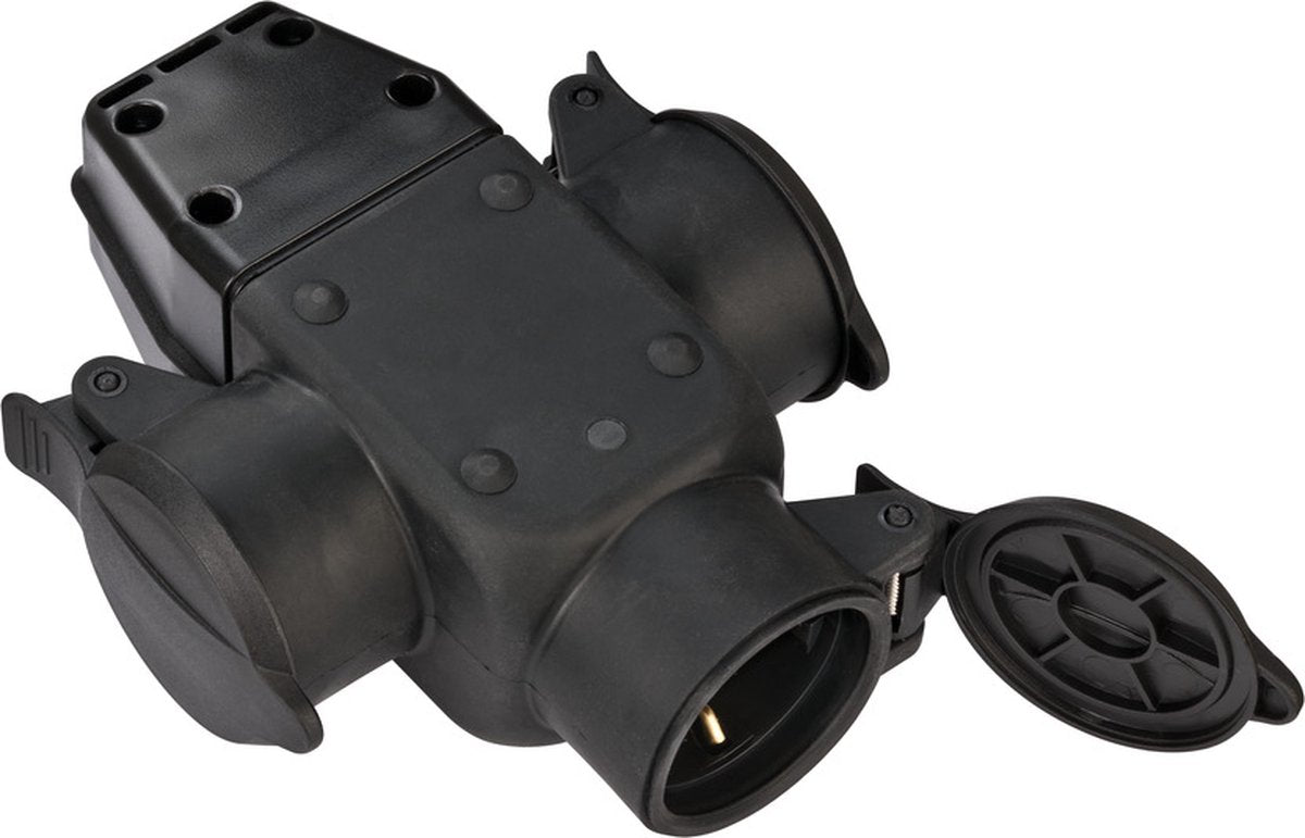 Brennerstuhl raccord 3 voies 14,5 x 12 cm caoutchouc noir