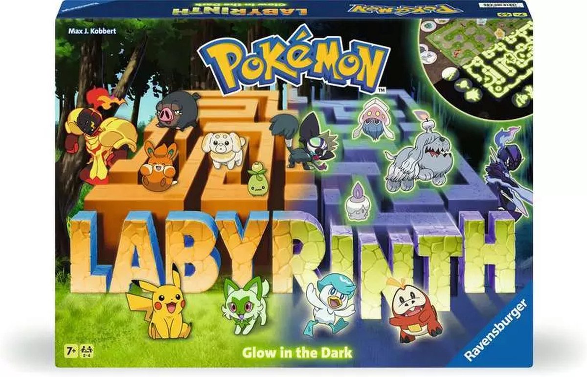 Ravensburger - Pokémon labyrinthe brille dans le noir - jeu de société stratégique