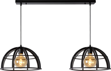 Lucide dikra - lampe suspendue - 2xe27 - noir