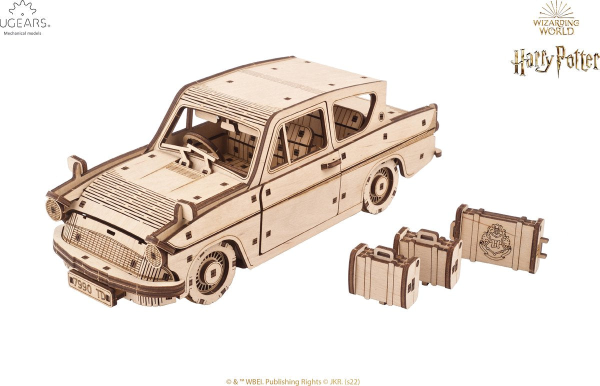Construction de modèles 3D Ugears - Ford Anglia™ volante - Harry Potter™ - Kit de construction mécanique en bois - Jouets éducatifs