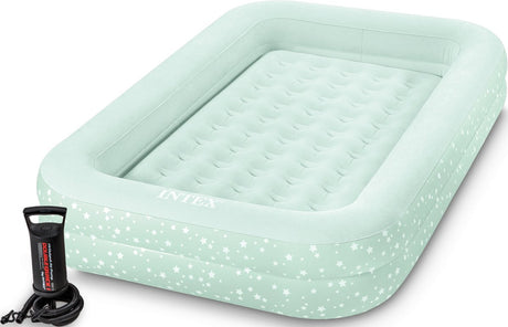 Matelas pneumatique de voyage pour enfants Intex avec pompe à main - 168 x 107 x 25 cm
