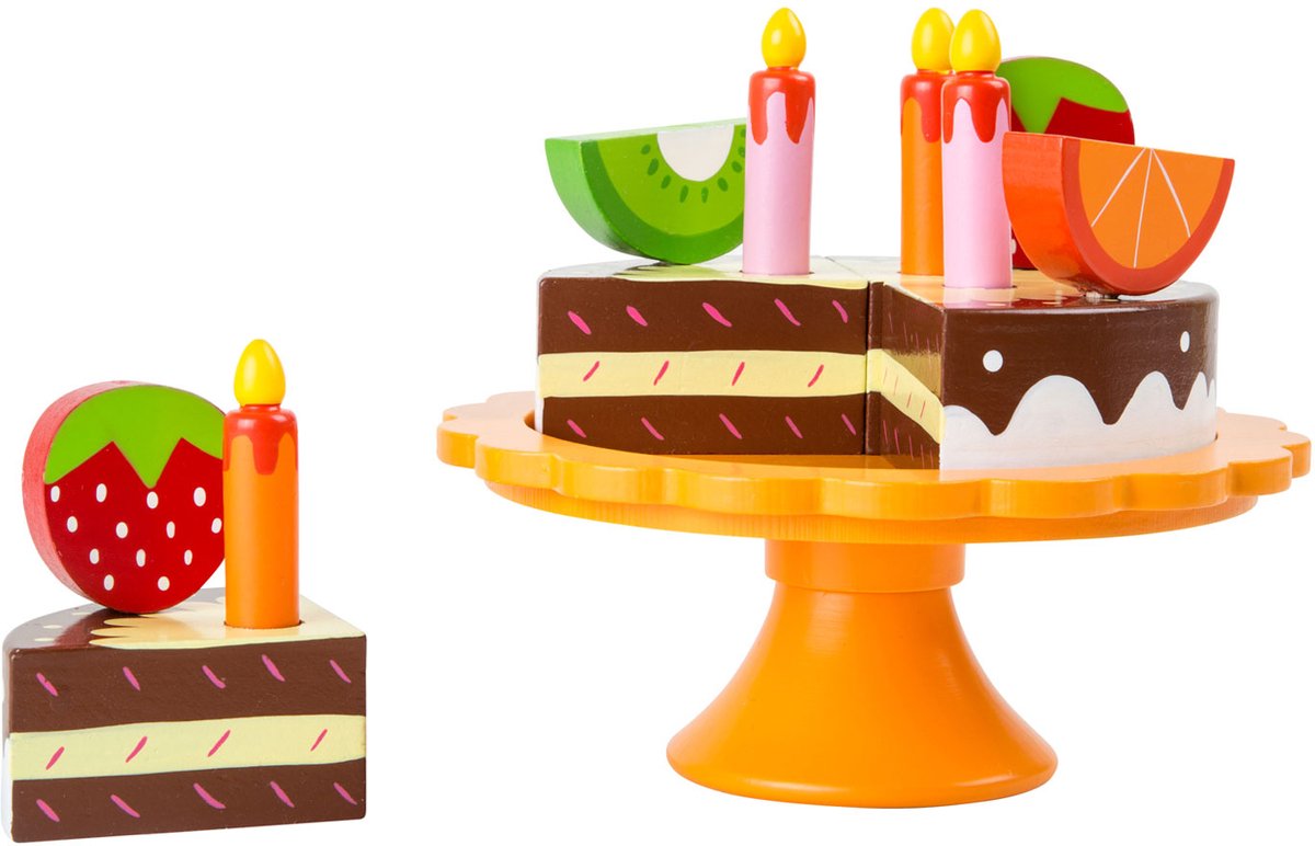 Small foot - gâteau d'anniversaire en bois à découper et à jouer, 12 pièces.