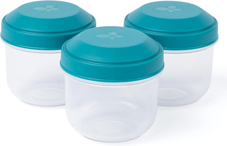 Amuse rikko lagoon coffret snack - 185 ml - lot de 3 boîtes à snacks étanches - boîtes de rangement transparentes - Récipient à fruits sans BPA - se ferme facilement - vert