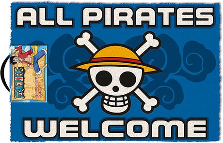 Pyramid international one piece - tous les pirates sont les bienvenus paillasson 40x60cm