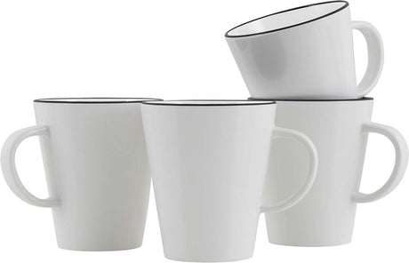 Gimex - ligne linea - mug - noir - 4 pièces