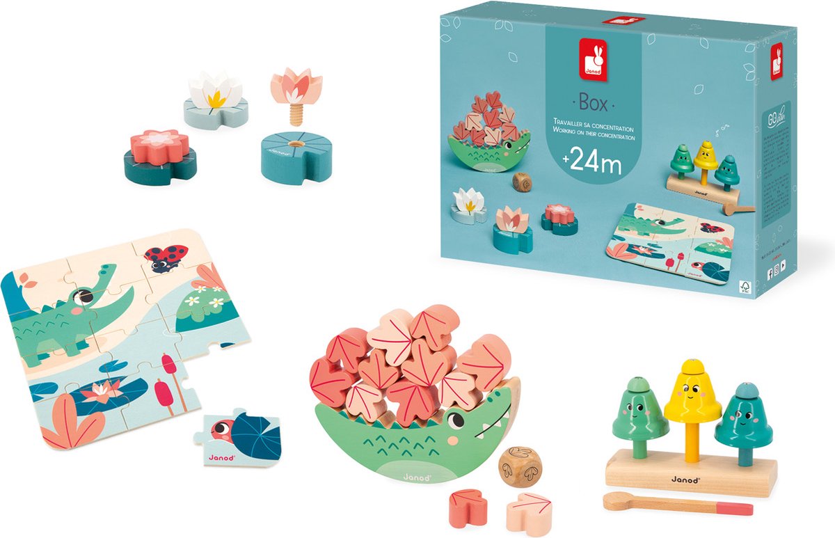 Janod - coffret concentration 24 mois - coffret de jeu - 4 jouets