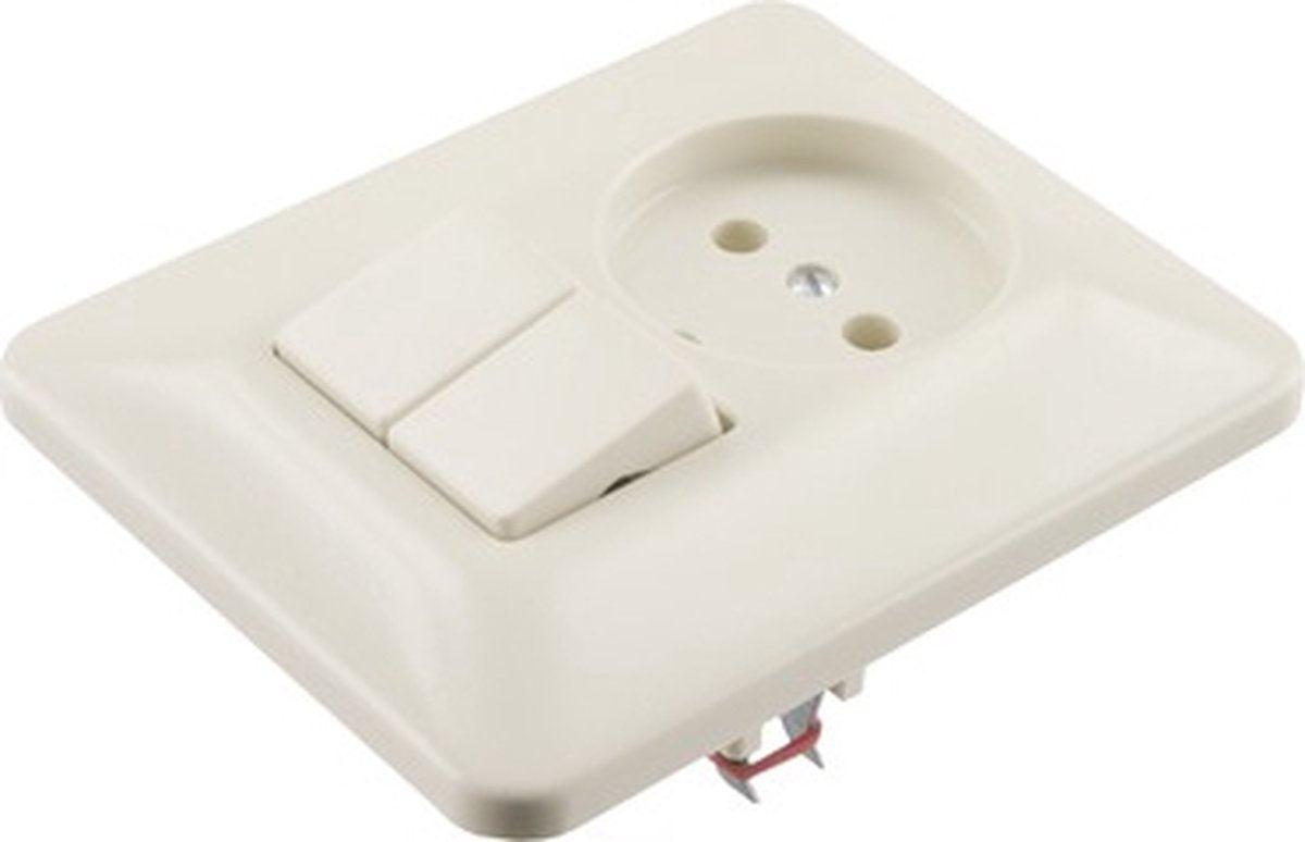 Sans marque sans marque élément de base encastrable combinaison prise murale (toilettes) 1 voie + interrupteur série crème