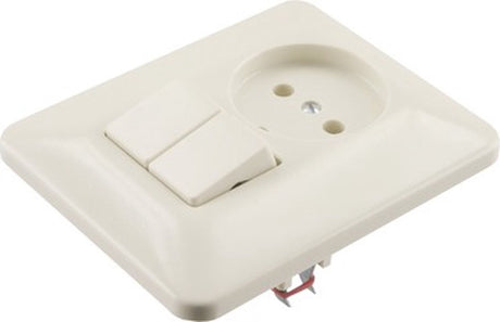 Sans marque sans marque élément de base encastrable combinaison prise murale (toilettes) 1 voie + interrupteur série crème