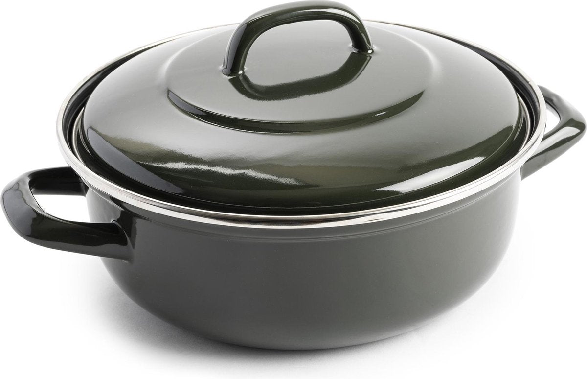 Casserole émaillée repas du jour - ø 24 cm - vert olive