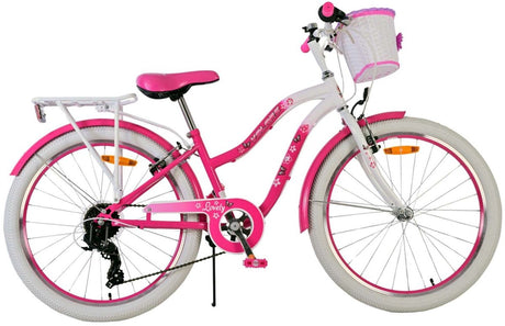 Joli vélo pour enfants Volare - filles - 24 pouces - rose - 7 vitesses