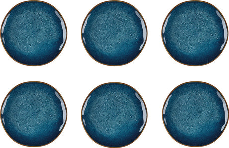 Médard de noblat - vertigo denim - assiettes plates 27 cm - 6 pièces - grès