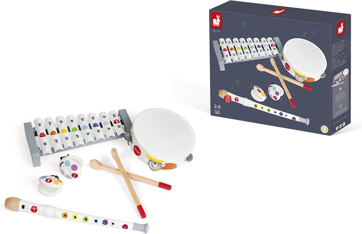 Janod - confettis - set d'instruments de musique - pour petits musiciens