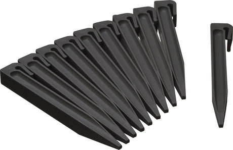 Nature - piquets de terre (10 pcs.) - h19,5cm - noir - pour bordures