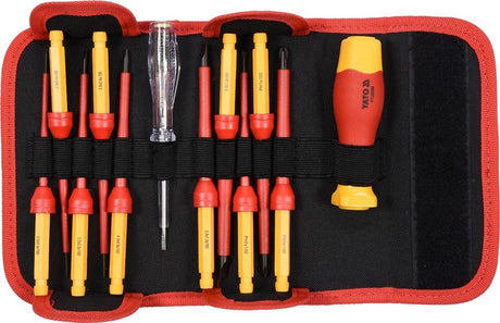 Jeu de tournevis isolés Yato avec testeur de tension - 12 pièces - 1000v - acier durable