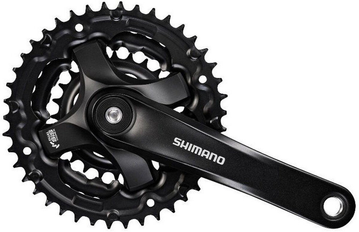 Pédalier Shimano 6 7 8 vitesses tourney fc-ty501 avec manivelle 170 mm 48 x 38 x 28t - noir
