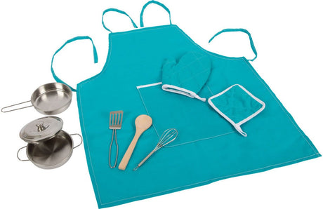 Small foot - set de cuisine ludique avec tablier, 9 pièces.
