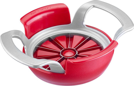 Coupe-poires et pommes Westmark avec bol à découper, plastique en aluminium et acier inoxydable, diviseur ex-spezial, rouge argenté, 51112260