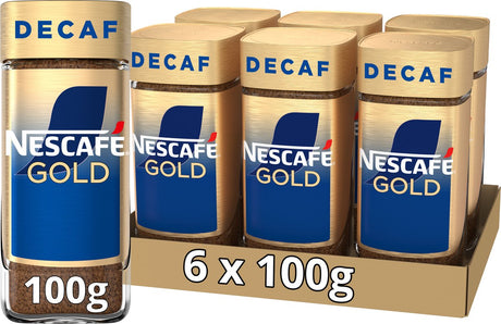 Café instantané décafé Nescafé gold - 6 pots x 100g