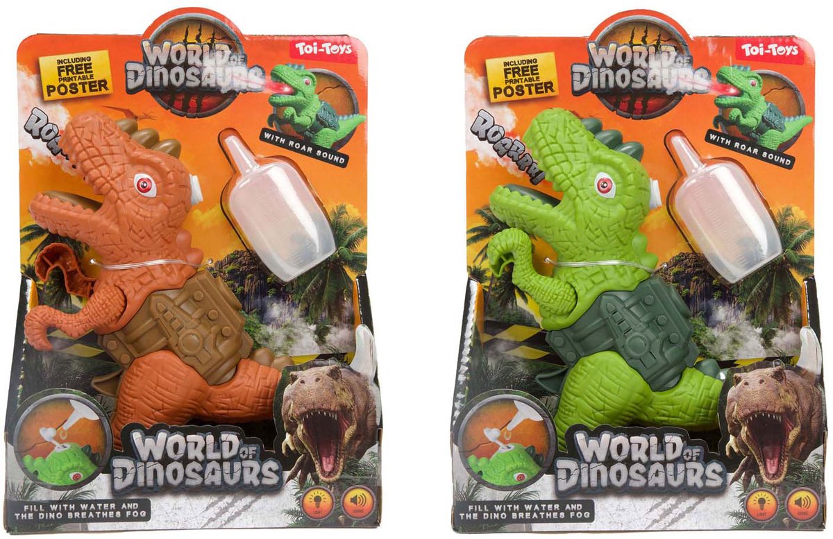 Pistolet dinosaure du monde des dinosaures avec spray, lumière et son
