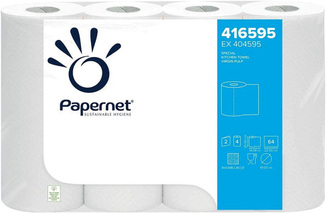 Rouleau de cuisine Papernet | 2 couches | 64 feuilles | paquet de 4 rouleaux