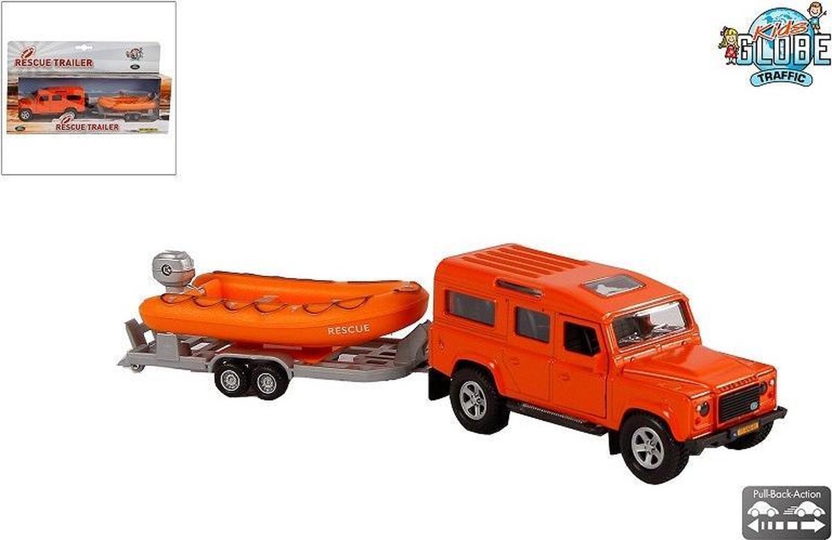Globe terrestre pour enfants Land Rover moulé sous pression avec canot de sauvetage, 27 cm