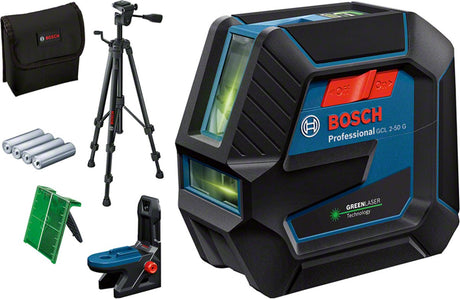 Laser combiné professionnel Bosch bleu gcl 2-50 g | y compris trépied de chantier bt 150 - 0601066m01