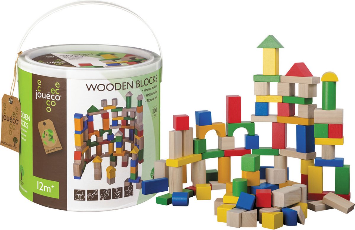 Blocs en bois Jouéco, 100 pcs.