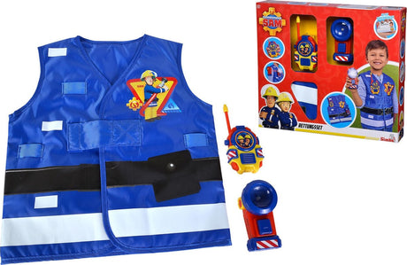 Simba - Sam le pompier - set de sauvetage pompier - set d'habillage - set de police jouet - à partir de 3 ans