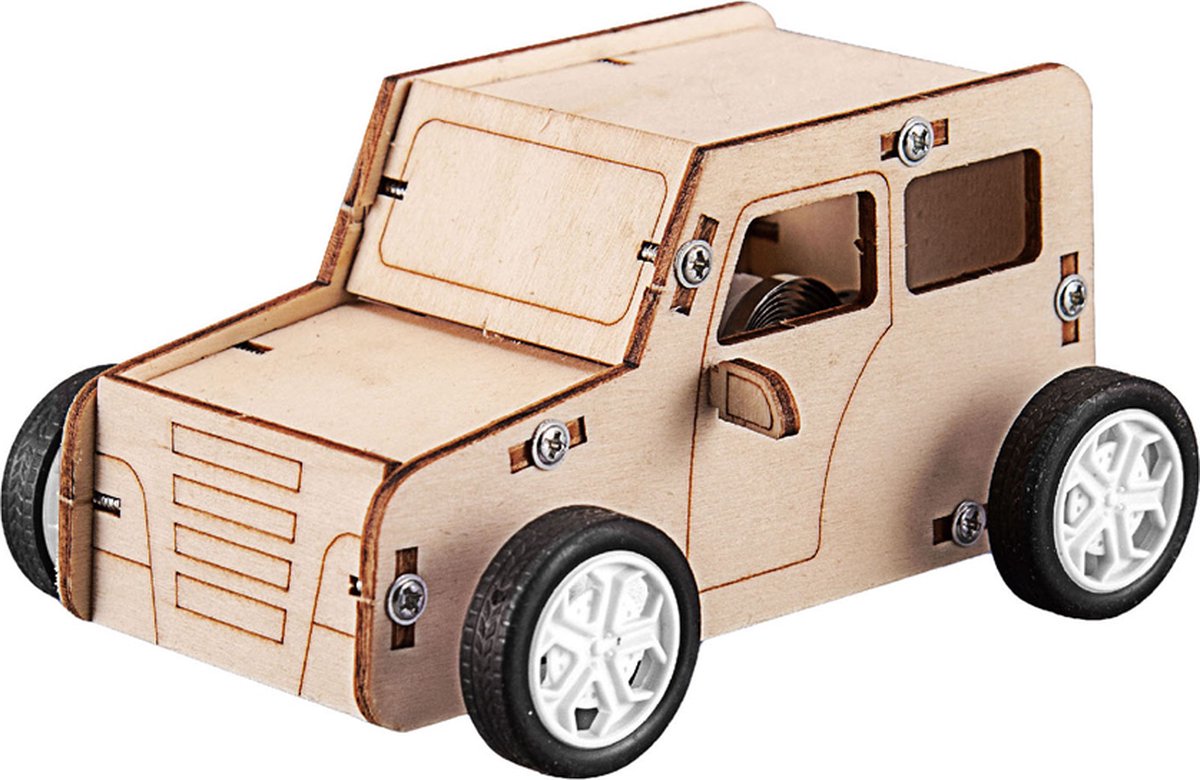 Kit de construction en bois voiture à corde à tirer