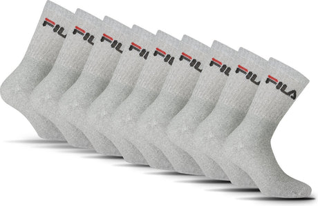 Chaussettes de sport Fila Crew - taille 39 42 - paquet de 9 - gris