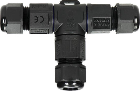 Connecteur de câble étanche Orno 3 fils - Répartiteur en T - Raccord rapide - Connecteur IP68 (boîtier d'épissure manchon de câble du boîtier de câble)