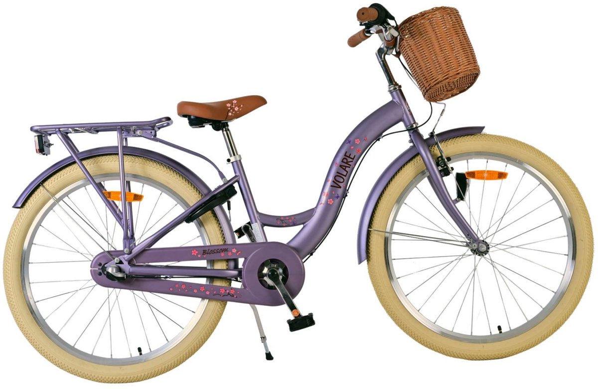 Vélo pour enfants Volare Blossom - filles - 24 pouces - violet - 3 vitesses