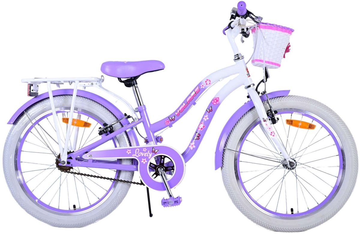 Volare joli vélo pour enfants - filles - 20 pouces - violet - deux freins à main