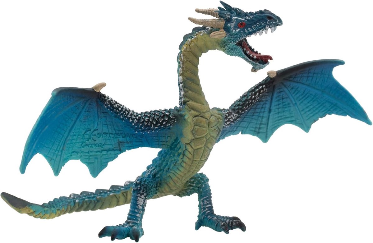 Bullyland 75592 – figurine de jeu dragon volant turquoise – env. 10,3 cm – Design réaliste et détaillé – Idéal comme figurine fantastique, décoration ou petit cadeau pour les enfants à partir de 3 ans.