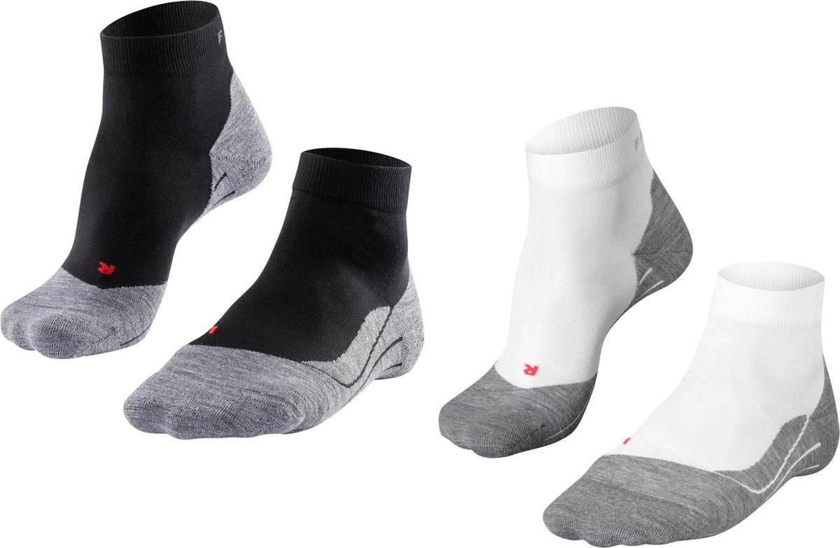 Falke ru4 short 2-pack chaussettes de course anti-ampoules, rembourrage moyen coton multipack chaussettes de sport femme multicolore - taille 37-38