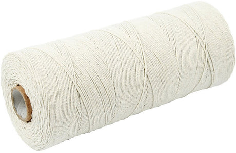 Fil de coton Creativ company, l : 700 m, qualité extra fine 12 6, env. 1 mm, naturel clair, 250 gr 1 pelote