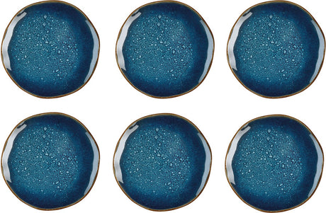 Médard de noblat - vertigo denim - assiettes à dessert 21 cm - 6 pièces - grès