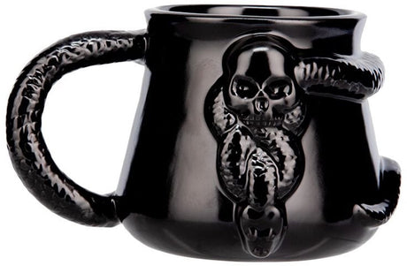 Tasse Paladone Harry Potter Dark Mark avec poignée Nagini - Tasse en céramique noire de 400 ml sous licence officielle -