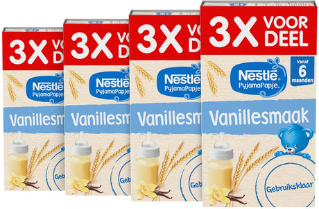 Nestlé pyjama porridge vanille - bouillie pour bébé prête à l'emploi 6 mois+ - 4 boîtes x 3x250ml - pack économique