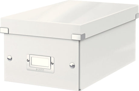 Boîte de rangement en carton Leitz wow click store - 84 % de carton recyclé - 20,6 x 15 x 35,2 cm (lxhxp) - idéale pour le bureau et le travail à domicile - blanc